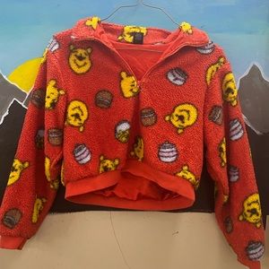 Winnie the Pooh Quarter-zip Crop Sweatshirt